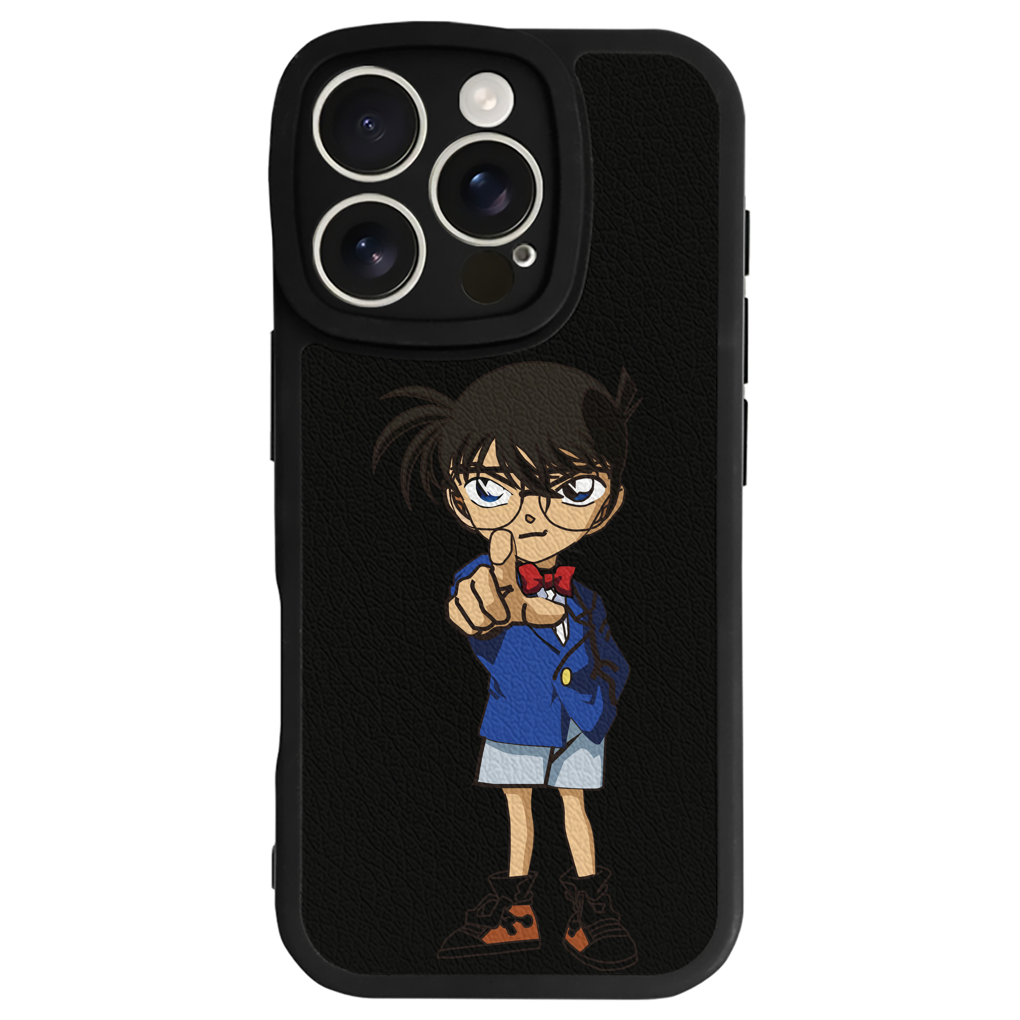 （画像用） 名探偵コナン 江戸川 コナン Detective Conan Conan Edogawa 【iPhone 16シリーズ対応】シリコンスマホケース（レザー調） 材質：シリコン